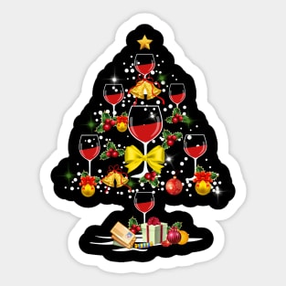 Wine Christmas Tree Sticker